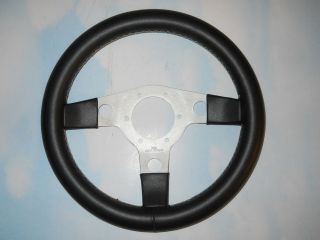 Vintage Volking Black Rim Steering Wheel 12" Alfa BMW Fiat Porsche Datsun