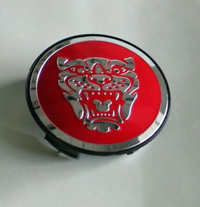 Jaguar Wheel Center Caps Set of 4 Red New