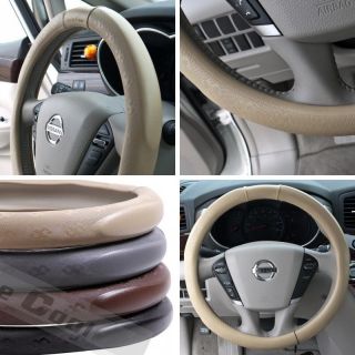 Leather Steering Wheel Cover 51103 Beige Hummer Fiat Car SUV 14" 15" 38cm Truck