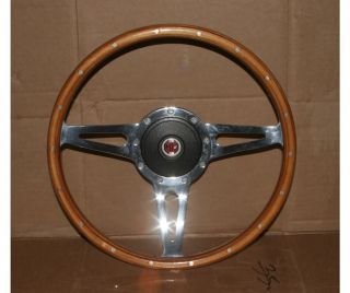 Vintage Mahogony Wood Lecarra Moto Lita Steering Wheel MGB 71 76 or Shelby Cobra