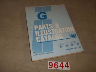 1987 Chevrolet GMC G Van Truck Illustrated Parts Book Catalog 87