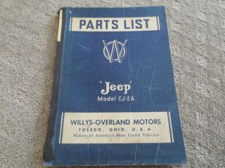 Willys Jeep CJ2A Original Parts Manual