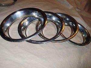 15” Chrome Trim Rings from Olds Cutlass Rally Wheels Set of 4
