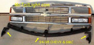 94 95 96 97 98 00 Chevy GMC Truck 3pc Bumper Filler Kit