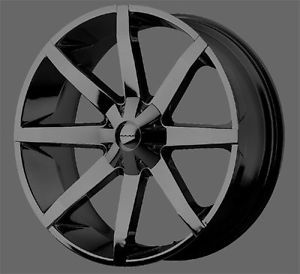 4 KMC Slide KM651 20x8 5 Gloss Black Wheels 10mm Offset Special Low Price