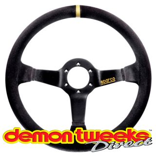 Sparco 325 Steering Wheel For Race Rally 350mm 63mm Dish Black Leather 3 Spoke