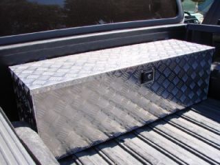 48"L Aluminum Truck Pickup Bed Trailer ATV Tongue Lockable Tool Box Tote Storage