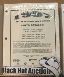 1997 Dodge RAM Van Wagon Parts Catalog Manual