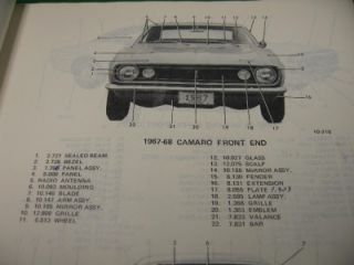 62 72 Chevrolet Chevy II Nova Chevelle Camaro Body Parts Catalog GM Original
