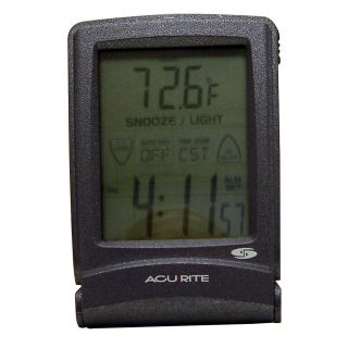 Acu Rite Set Forget Travel Alarm Clock With Digital Touch Screen 4 34 H x 3 14 W x 4 12 D Black