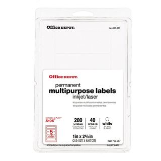 Brand Print Or Write Permanent InkjetLaser Rectangular Labels 1 x 2 58  White Pack Of 200
