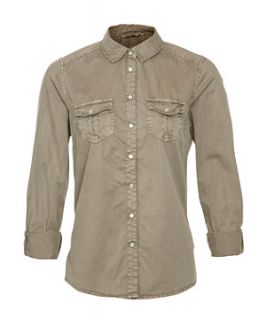Khaki Twill Military Shirt