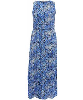 Praslin Blue Geometric Maxi Dress