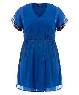 Lovedrobe Blue Lace Trim Dress