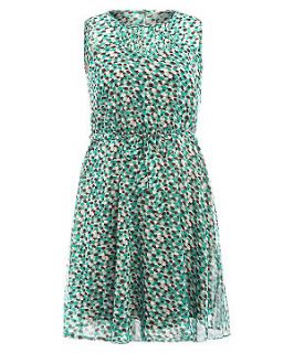 Lovedrobe Green Abstract Spot Sleeveless Dress