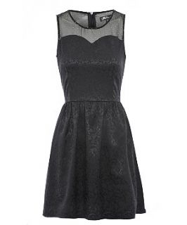 Atelier 61 Black Floral Net Sweetheart Dress