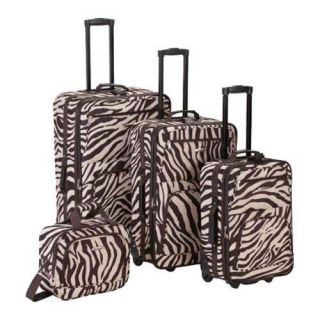 Rockland 4 Piece Luggage Set F105 Brown Zebra Rockland Four piece Sets