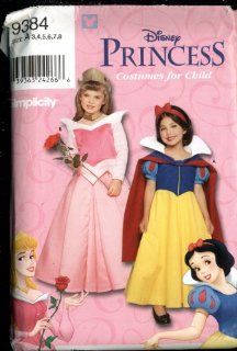 Simplicity Walt Disney Princess Costumes for Child   Snow White & Sleeping Beauty   Pattern Number 9384 Size a 3, 4, 5, 6, 7, 8 Arts, Crafts & Sewing