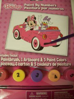 Disney Minnie Mouse Bow tique Paint by Number Kit ~ Minnie Mouse and Daisy in Car (5.75" x 8") Toys & Games