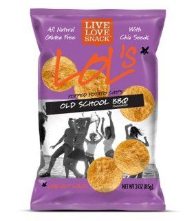 Live Love Snack   LOL's Popped Potato Chips, Old School BBQ, (with Chia Seeds), Case of FIFTEEN Bags, Each Bag is 3 oz (Pack of 15) Health & Personal Care