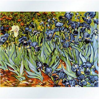 DiyOilPaintings Paintworks Paint By Number 20"x16", Origin Oil Painting by Van Gogh, Iris Flower   Childrens Paint By Number Kits