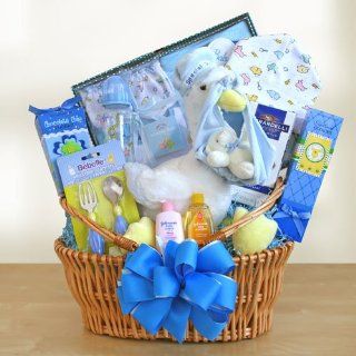 A Stork Delivery Boys Newborn Baby Gift Basket  Baby Shower Gift Idea  Johnsons Baby Shampoo  Baby