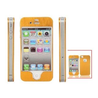 Fast shipping + Free tracking number , Ultra thin Metal Shell Front & Back 2 Sides (Separate) Protective Case Cover for iPhone 4 / 4 S   Gold Cell Phones & Accessories