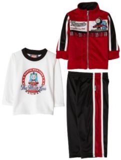 Nannette Thomas & Friends Baby Boys 3 Piece Active Set, Red/White, 12 Months Clothing
