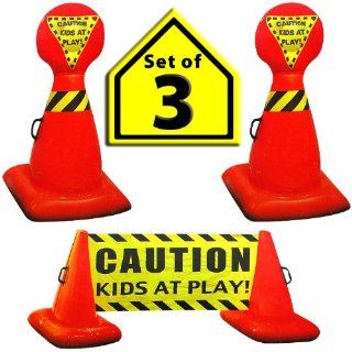 Set of 3 Giant Inflatable Safety Signs   over 3 feet tall Sports & Outdoors