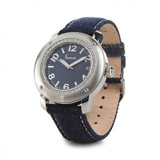 Freelook Cavalier Ladies' Crystal Bezel Dark Blue Denim Strap Watch