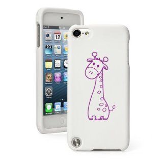 Apple iPod Touch 5th Generation White Rubber Hard Case Snap on 2 piece BH21 Purple Cute Giraffe Cartoon Cell Phones & Accessories