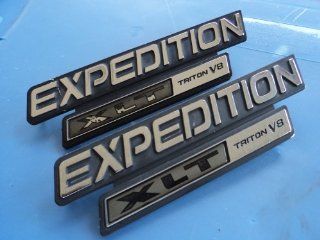 2000's Ford "EXPEDITION XLT TRITON V8" Emblem XL14 16B114 SET OF 2 