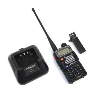 Etekcity� UV 5RU(UV 5R Plus) Two Way Radio Handheld and Portable Dual Band 136 174/400 480 MHz VHF/UHF FM Ham DTMF CTCSS DCS Transceiver with Enhanced Features, Rechargeable 1800mAH Battery, Charging Dock, Durable Case with Belt Clip, Earpiece,great for A