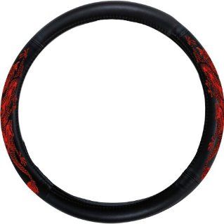 Pilot Automotive SW 152 Genuine Leather Steering Wheel Cover with Dragon Graphics Automotive