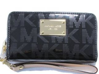 Michael Kors Electronics LG iPhone Case Wallet Wristlet Black Mirror Metallic Shoes