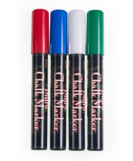 Magic Chalk Dry Erase Markers   Red, Blue, White, Green   Board Accessories