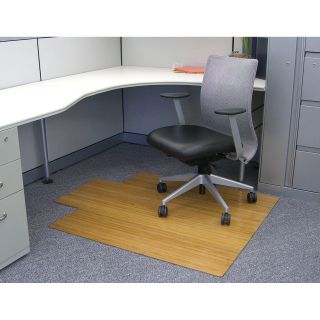 Natural 44 x 52 Bamboo Roll Up Office Chair Mat   Desk Chairs