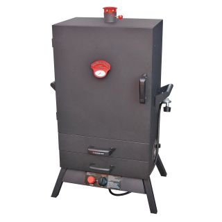 Landmann Smoky Mountain Premium 38 in. Vertical LP Gas Smoker with Two External Drawers Wide Body   BBQ Smokers