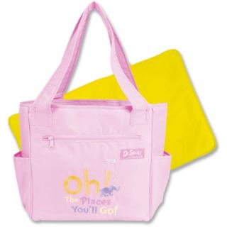 Trend Lab Dr. Seuss Pink Oh, The Places You'll Go Tulip Tote Diaper Bag   Tote Diaper Bags