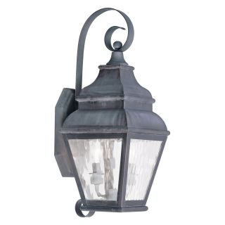 Livex Exeter 2602 61 2 Light Outdoor Wall Lantern in Charcoal   Outdoor Wall Lights