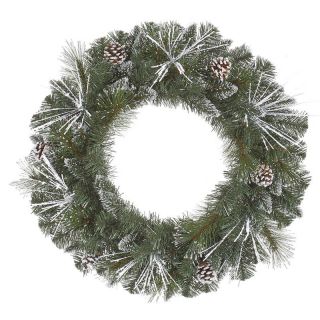 Vickerman Frost White Mix Tip Pre Lit Wreath   Christmas Wreaths
