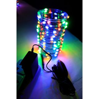 Seasons 4 96 ct. Plug In Multi Colored Invisalite LED with Green Wire and 4 in. Spacing   Christmas Lights