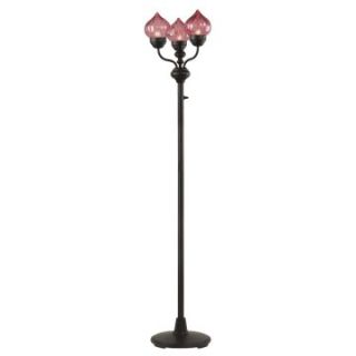 Royce RT05133/3 23F Marrakech Outdoor Lamp Post with Cranberry Glass   68H in.   Bronze   Outdoor Post Lighting