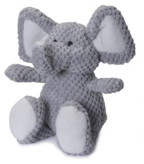 GoDog Checkered Plush Elephant Dog Toy with Chew Guard   Accessories