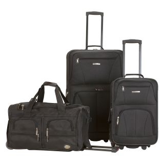Rockland Luggage 3 Piece Solid Luggage Set   Black   Luggage Sets