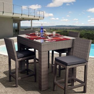 Monza All Weather Wicker Deluxe Bar Height Patio Dining Set   Seats 4   Patio Dining Sets
