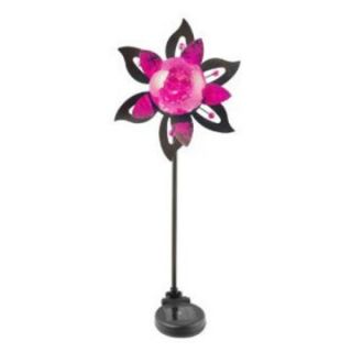 Moonrays Solar Powered Color Changing LED Bright Pink Flower Stake Light   Solar Lights