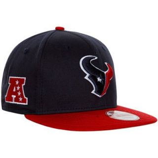 New Era Houston Texans Baycik Snapback Adjustable Hat   Navy Blue/Red