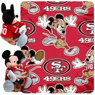 San Francisco 49ers 40 x 50 Mickey Mouse Uniform Hugger Plush Blanket