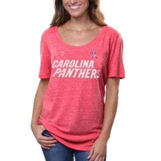 New Era Carolina Panthers Ladies Breast Cancer Awareness Scoop Neck T Shirt   Pink